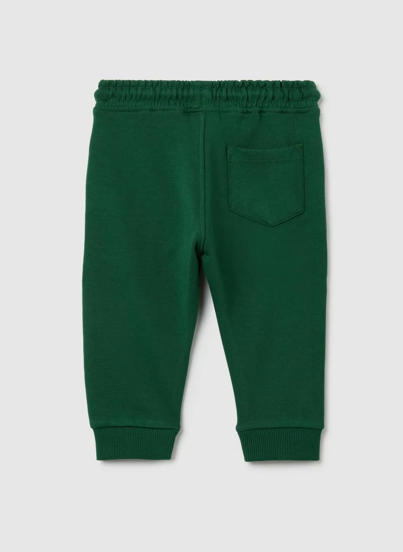 او في اس OVS Green Regular Fit Pure Cotton Baby Trousers
